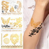 Metallic Gold Animals Watertransfer Tattoos Sticker