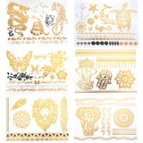 Metallic Gold Animals Watertransfer Tattoos Sticker
