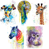 Watercolor Animals Rock Art Water Transfer Tattoo Sticker