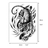 Full back for Men Tiger Snake design Tattoo Sticker
