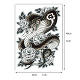 Full back for Men Tiger Snake design Tattoo Sticker