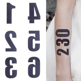 Arabic Numerals Digits Temporary Tattoo Sticker
