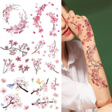 Sakura Peach Flower Blossom Temporary Tattoo Sticker