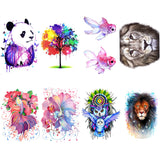 Watercolor Animals Rock Art Water Transfer Tattoo Sticker