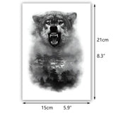 Lions Tigers Owls Fox Wolf Animals Temporary Tattoo Sticker