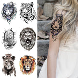 Lions Tigers Owls Fox Wolf Animals Temporary Tattoo Sticker
