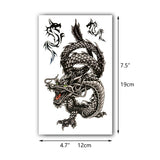 Fierce Animals Sword Tattoo Sticker for Arm Thigh Chest Back