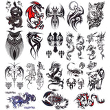 Fierce Animals Sword Tattoo Sticker for Arm Thigh Chest Back