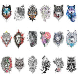 Fierce Animals Sword Tattoo Sticker for Arm Thigh Chest Back