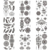 Black Lace Flower Medium size Underboob Tattoo Stickers