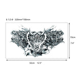 Men Chest Tattoo Sticker Buddha Dragon Words Death