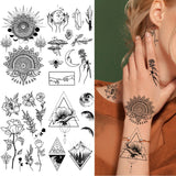 Black Colorful X-Ray Butterfly Flowers Tattoo Sticker