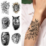 Lions Tigers Owls Fox Wolf Animals Temporary Tattoo Sticker
