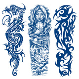 Semi Permanent Full Sleeve Arm Greek Mythology Dragon Beast Tattoo Sticker