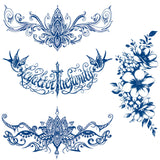 Semi Permanent Lace Flower Underboob Waist Tattoo Sticker Wings