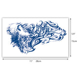 Semi Permanent Men Chest Tiger Wolf Skull Tattoo Sticker
