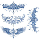 Semi Permanent Lace Flower Underboob Waist Tattoo Sticker Wings