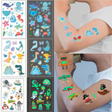 Glow in The Dark Green Blue Cartoon Elements Party Tattoo Sticker