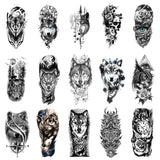 Fierce Animals Sword Tattoo Sticker for Arm Thigh Chest Back