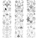 Black Phoenix Snake Floral Medusa Sun Moon Tattoo Stickers