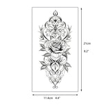 Black Mandala mix Floral Flower Temporary Tattoo Sticker