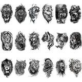 Fierce Animals Sword Tattoo Sticker for Arm Thigh Chest Back