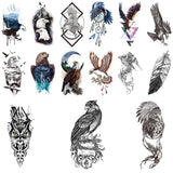 Fierce Animals Eagle Snake Tattoo Sticker for Arm Thigh Chest Back