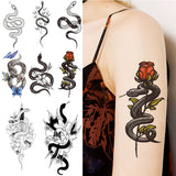 Fierce Animals Eagle Snake Tattoo Sticker for Arm Thigh Chest Back