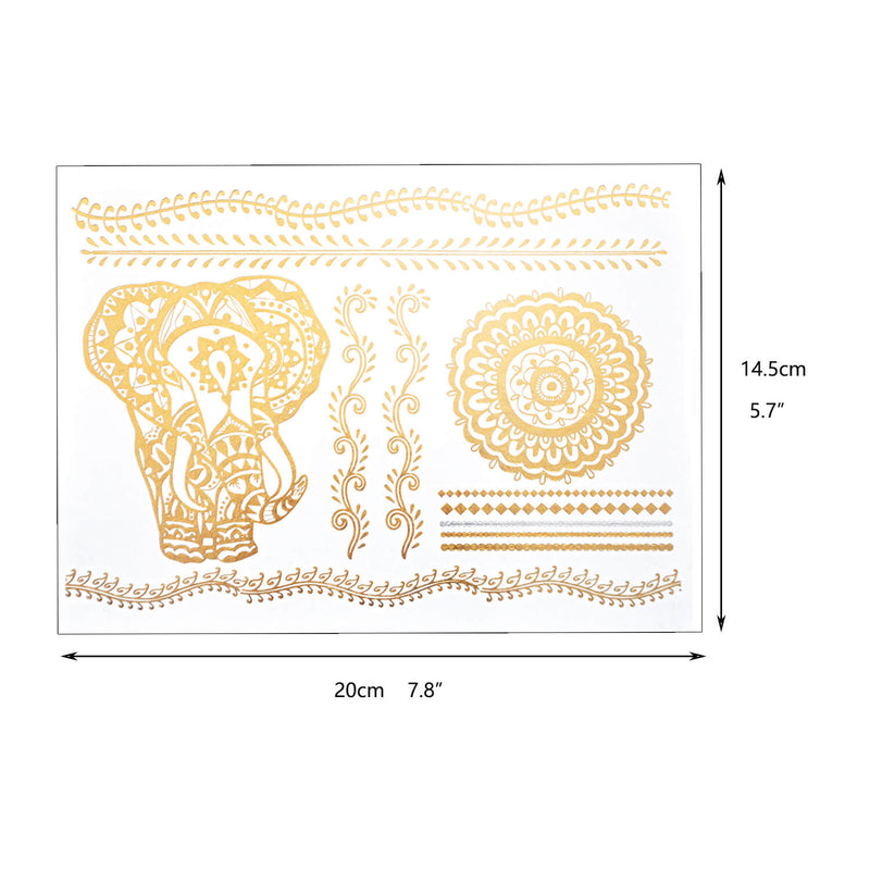 Metallic Gold Animals Watertransfer Tattoos Sticker