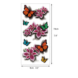 Butterfly Butterflies Flowers 3D Effect Temporary Tattoo Sticker