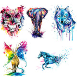 Watercolor Animals Rock Art Water Transfer Tattoo Sticker