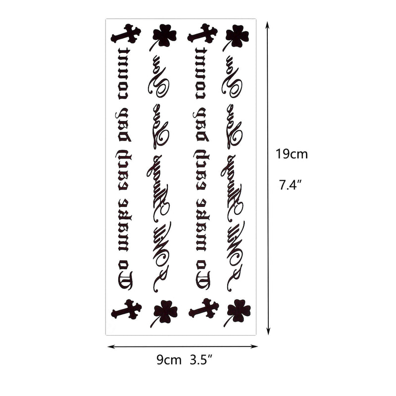 Art Alphabet Words Letters Cross Romantic Tattoo Sticker