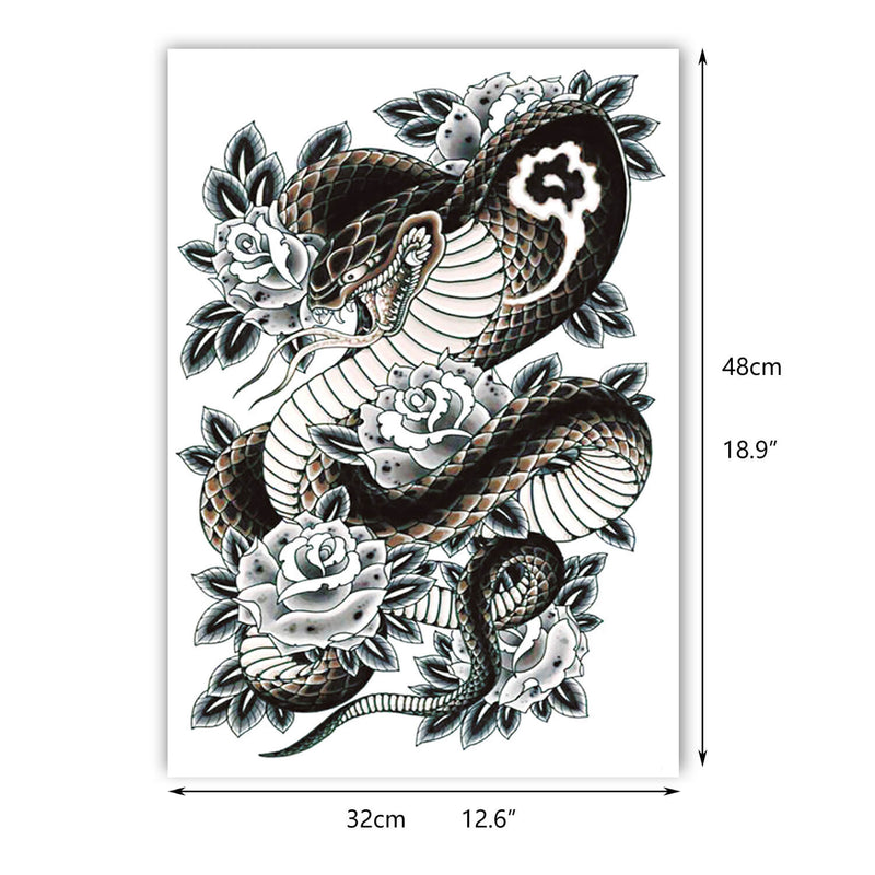 Full back for Men Tiger Snake design Tattoo Sticker
