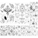Black Phoenix Snake Floral Medusa Sun Moon Tattoo Stickers