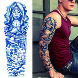 Semi Permanent Full Sleeve Arm Greek Mythology Dragon Beast Tattoo Sticker