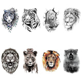 Lions Tigers Owls Fox Wolf Animals Temporary Tattoo Sticker