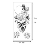 Black Lace Floral Flower Designs Temporary Tattoo Sticker