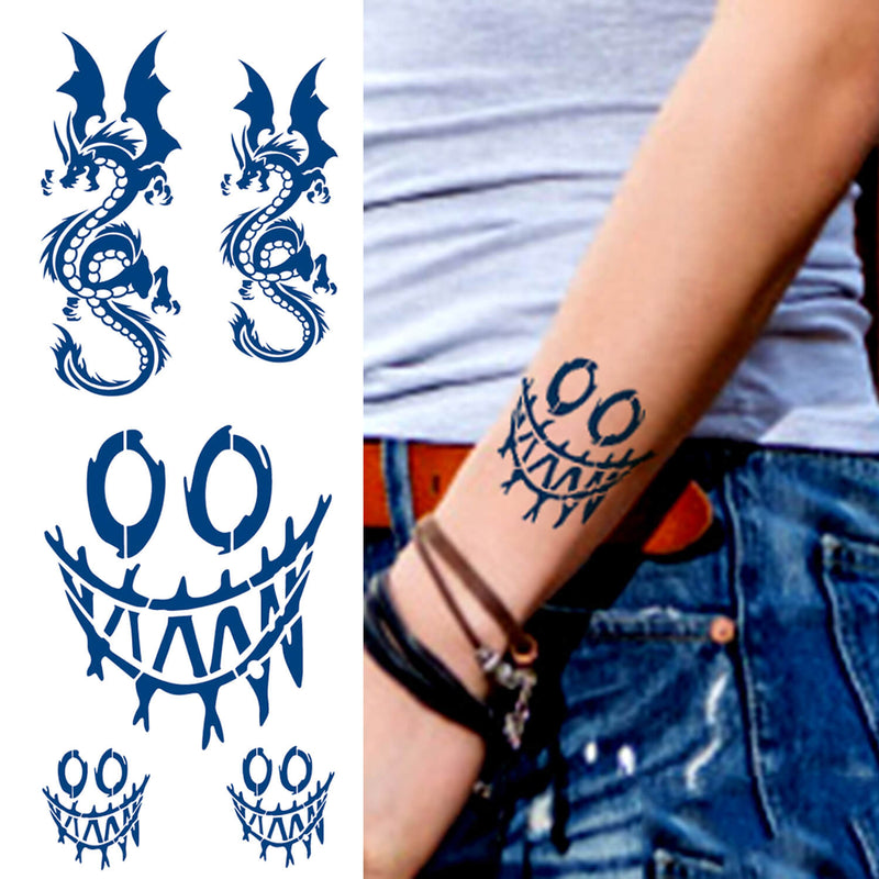 Semi Permanent Tribe Dragon Death Eater Mark Joker Clown Tattoo Sticker