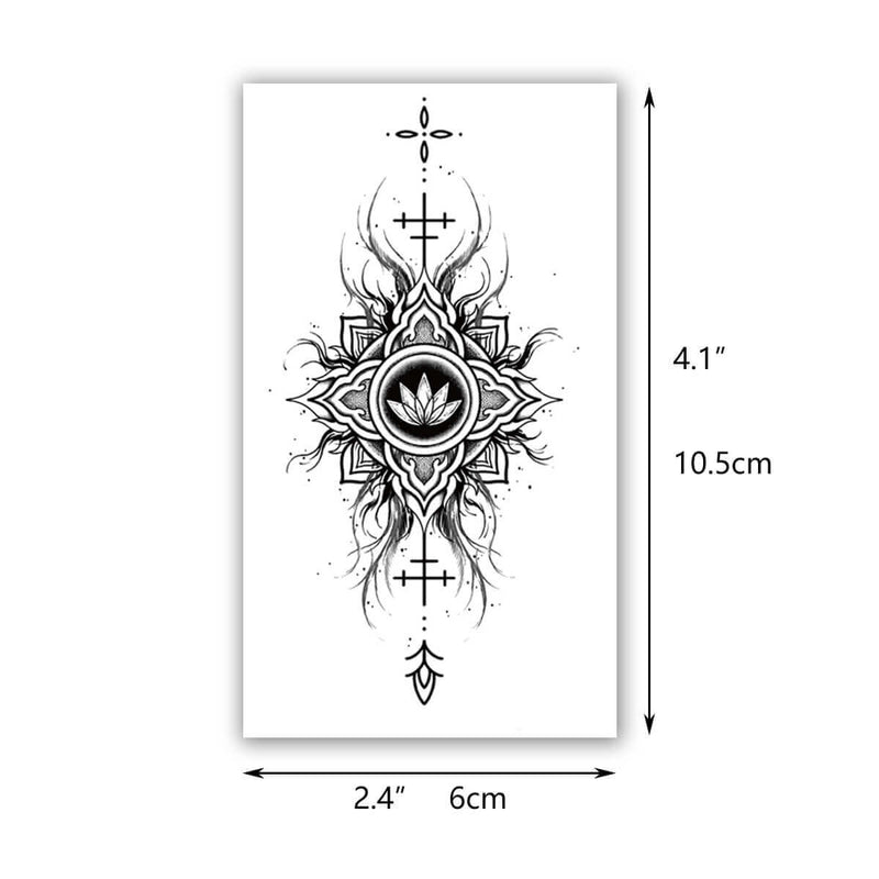 Black Colorful X-Ray Butterfly Flowers Tattoo Sticker