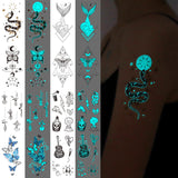 Glow in The Dark Blue Adults Party Supplies Tiny Tattoo Sticker