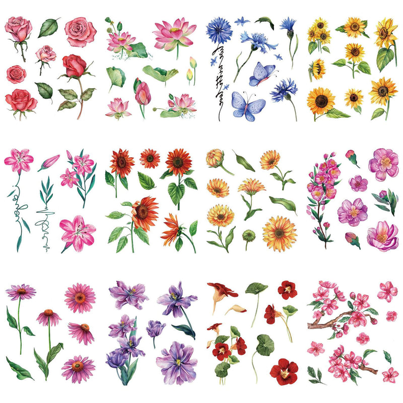 Sakura Peach Flower Blossom Temporary Tattoo Sticker