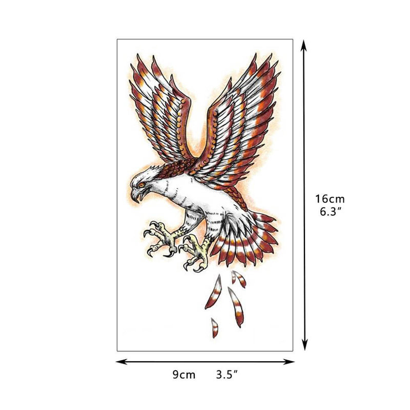Fierce Animals Eagle Snake Tattoo Sticker for Arm Thigh Chest Back